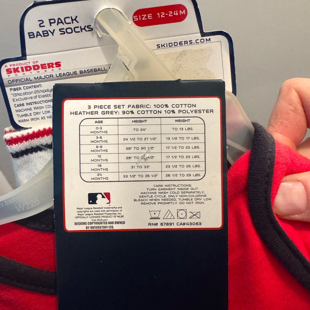 Adidas Red Sox Kids Jersey Set - Navy, Red, and White - Picture 2 of 2